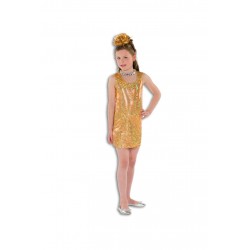 Robe Disco Or, Taille 4-6 Ans
