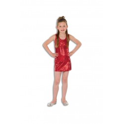 Robe Disco Rouge, Taille 4-6 Ans