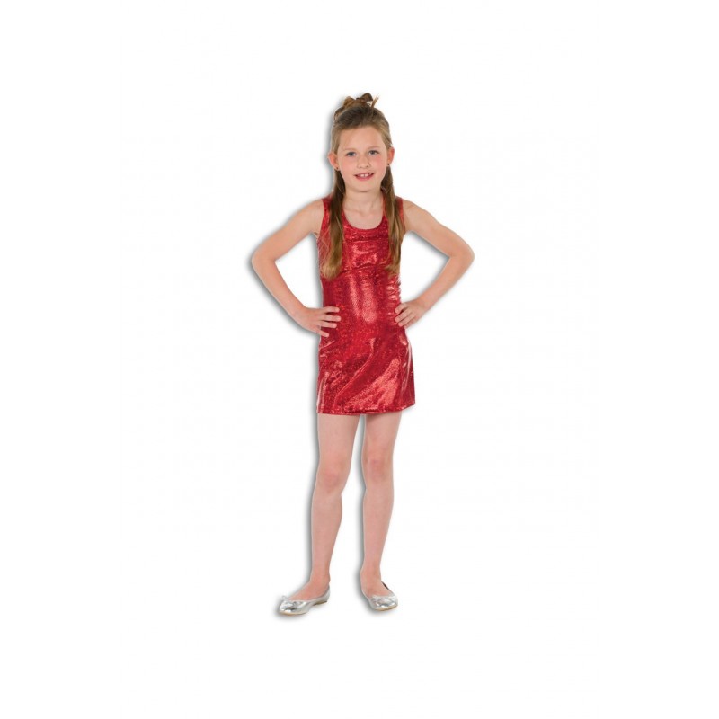 Robe Disco Rouge, Taille 4-6 Ans