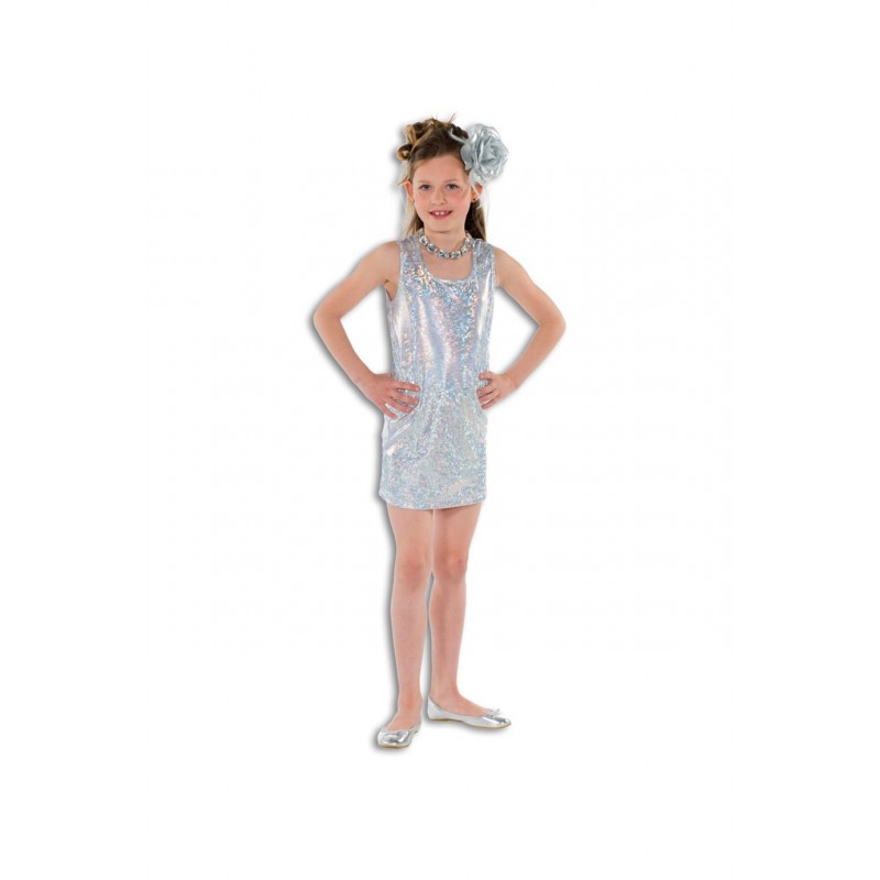 Robe Disco Argent, Taille 4-6 Ans