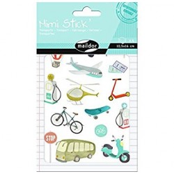 Planche de Stickers, Mini Stick Les Transports - Maildor