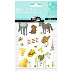 Planche de Stickers, Mini Stick Les Chevaux - Maildor