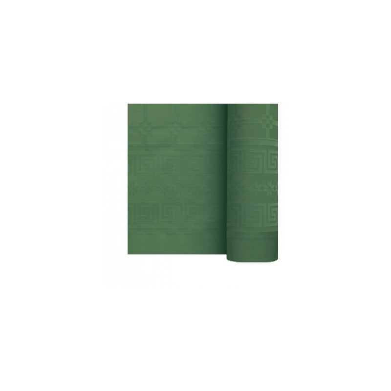 Nappe En Papier Damassé Vert Sapin En Rouleau 1,18 x 25 m 