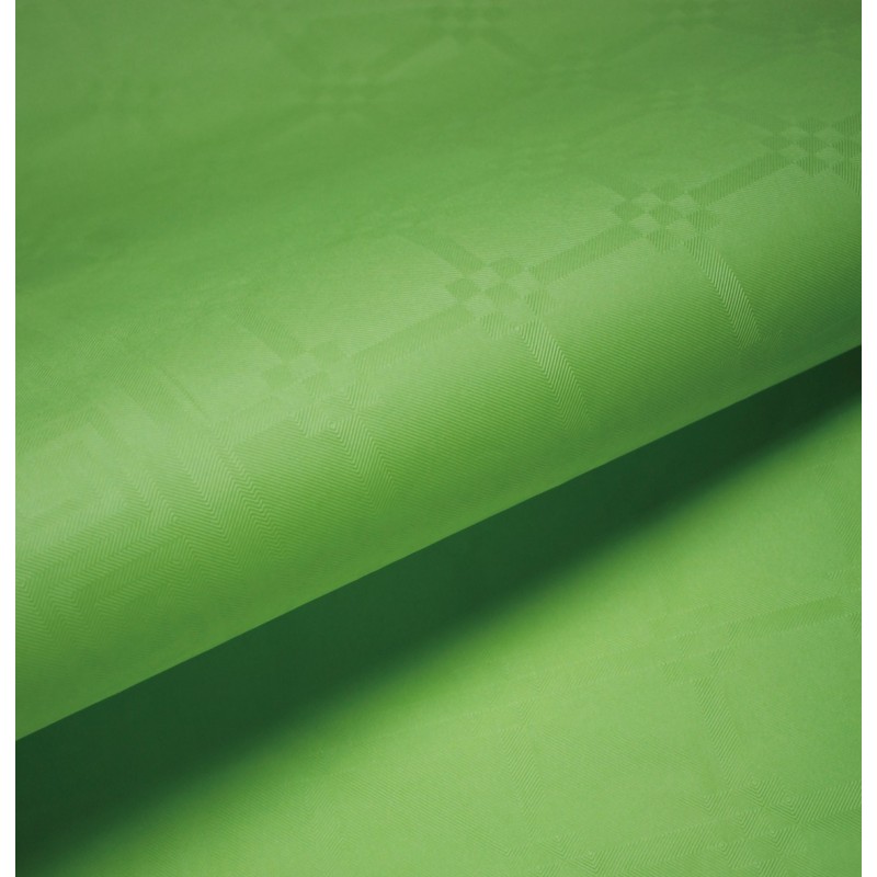 Nappe En Papier Damassé Vert Pomme En Rouleau 1,18 x 25 m 