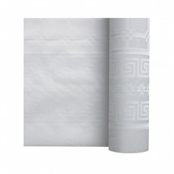 Nappe En Papier Damassé Blanc En Rouleau 1,18 x 10 m 