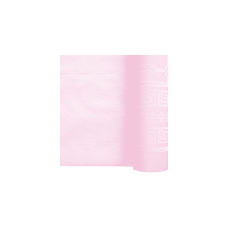 Nappe En Papier Damassé Rose En Rouleau 1,18 x 25 m 