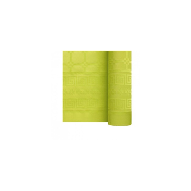 Nappe En Papier Damassé Kiwi En Rouleau 1,18 x 25 m 