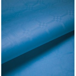 Nappe En Papier Damassé Bleu Lagon En Rouleau 1,18 x 25 m 