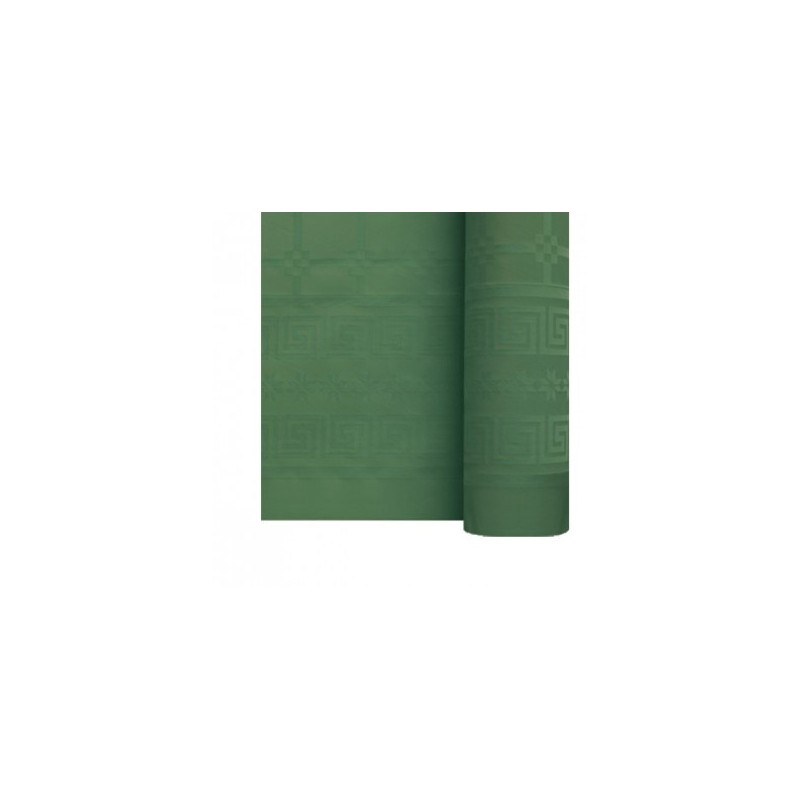 Nappe En Papier Damassé Vert Sapin En Rouleau 1,18 x 6 m 