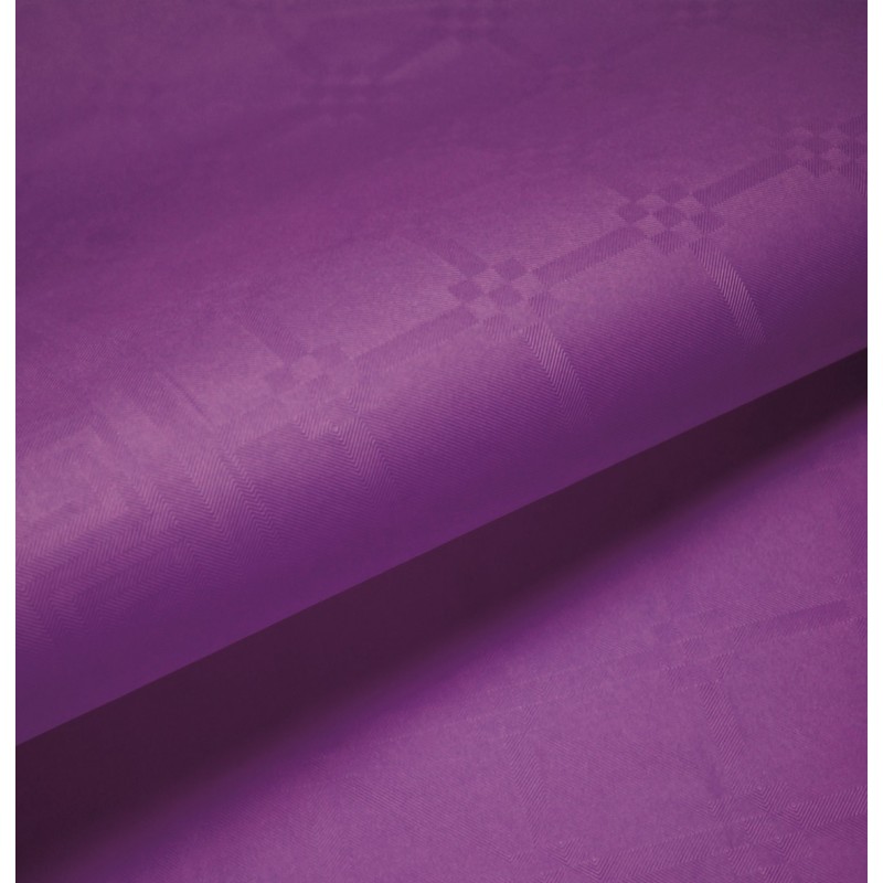 Nappe En Papier Damassé Violet En Rouleau 1,18 x 6 m 