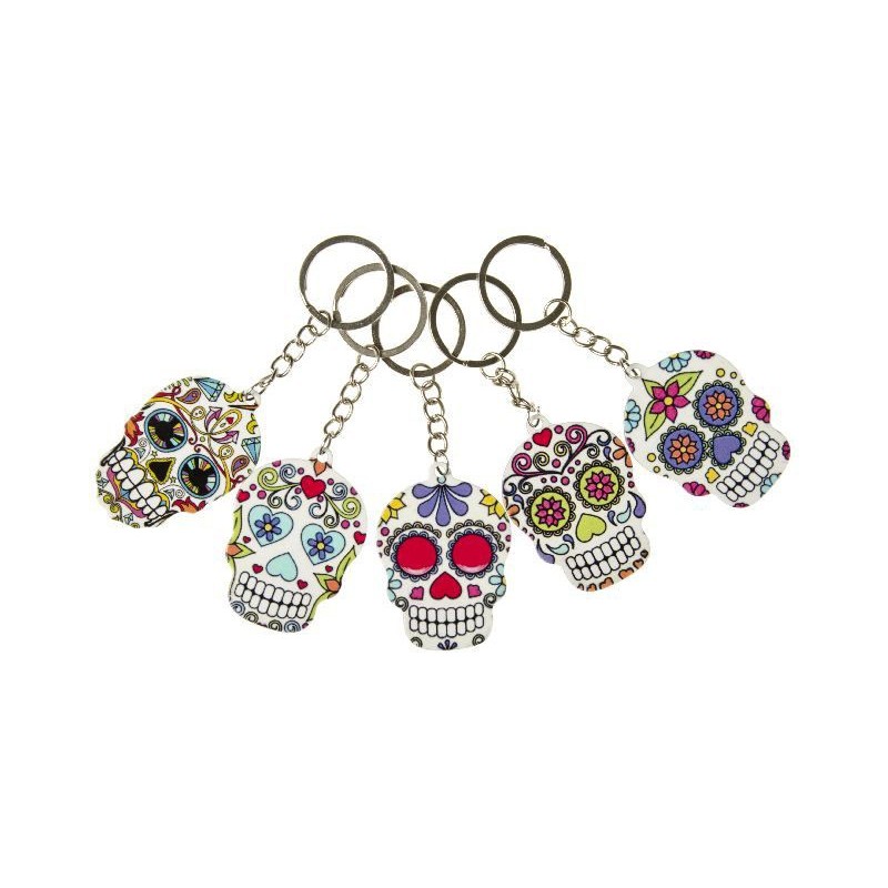 Porte Clés Tête de Mort Mexicaine