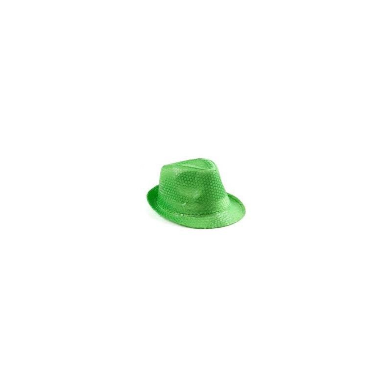 CHAPEAU BORSALINO VERT FLUO PAILLETTES THÉÂTRE PAILLETTES HOMME FEMME