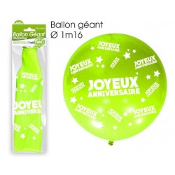 Ballon de Baudruche Géant Vert Anis Joyeux Anniversaire