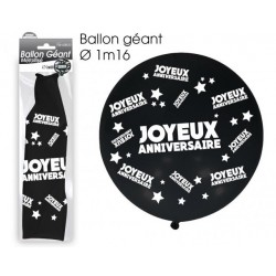 Ballon de Baudruche Géant Joyeux Anniversaire Noir