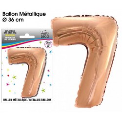 Ballon Chiffre Métallique Cuivre 7
