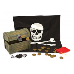 Coffre de Pirate en Bois avec Accessoires