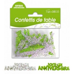 Confettis de Table Joyeux Anniversaire Or / Argent