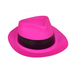 Chapeau Gangster PVC Rose Fluo - Coti Jouets, spécialiste en