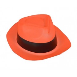 Chapeau Gangster PVC Jaune Fluo-Coti Jouets, spécialiste en