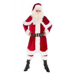 Costume de Père Noël Américain en Velours 4 Pièces