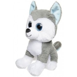 Peluche Chien Husky Yeux Brillant 25cm