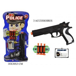 Pistolet à Flèches Police 22 cm avec 2 Cibles