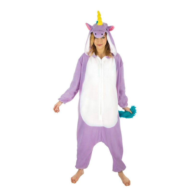 Déguisement Kigurumi Licorne Violet, Taille Unique