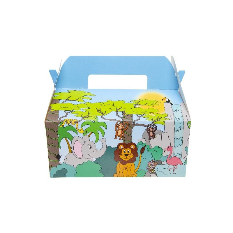 Boîte Carton Repas Menu Enfant Jungle