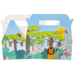 Boîte Carton Repas Menu Enfant Jungle