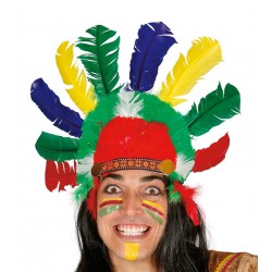 Coiffe D'Indien Plumes Multicolores