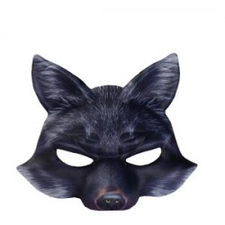 Demi Masque Réaliste Renard Noir