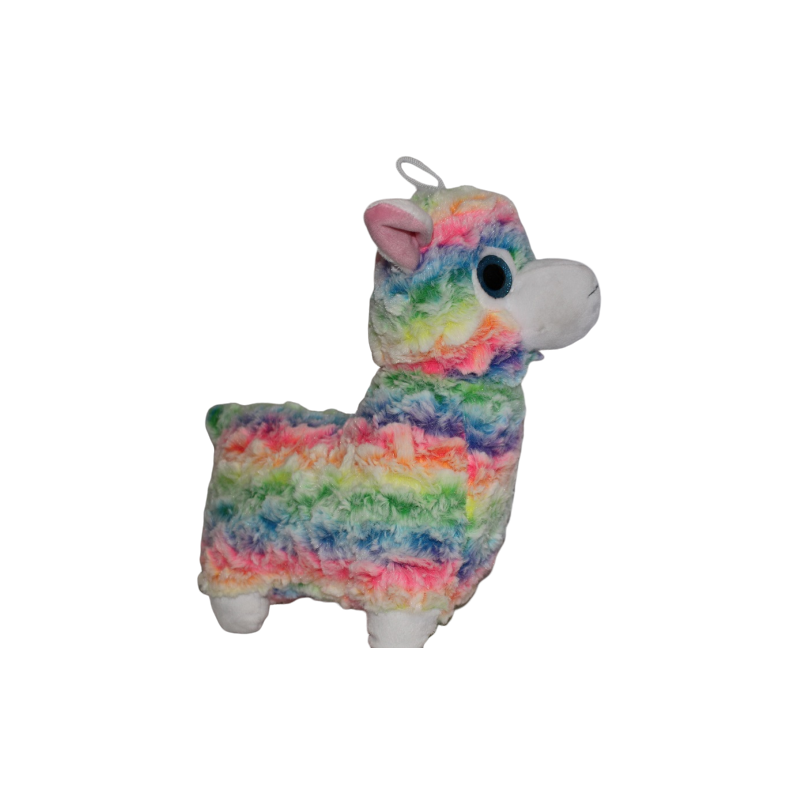 Peluche Lama Bouclé Arc en Ciel