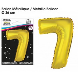 Ballon Chiffre Métallique Or 7