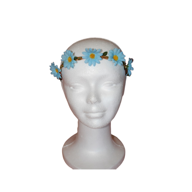 Couronne de Fleurs Elastique Bleu Ciel Couronne de Fleurs Elastique Bleu Ciel
