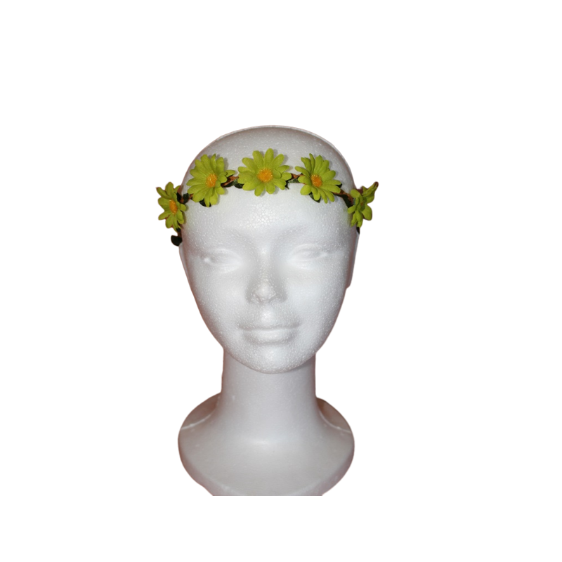Couronne de Fleurs Elastique Verte