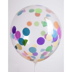 Ballons de Baudruche Confettis Multicolores