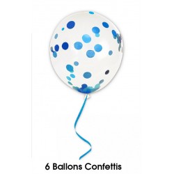 Ballons de Baudruche Confettis Bleu