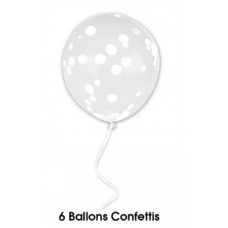 Ballons de Baudruche Confettis Blanc
