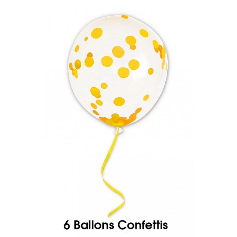 Ballons de Baudruche Confettis Or - Coti-Jouets Fêtes et Anniversaire