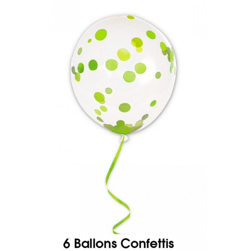 Ballons de Baudruche Confettis Vert Anis