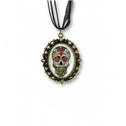 Collier Médaillon Jour Des Mort ( Day of Dead )