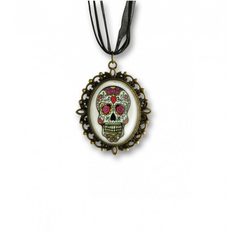 Collier Médaillon Jour Des Mort ( Day of Dead )