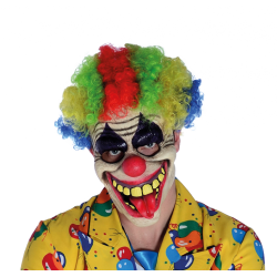 Masque de Clown Rieur En Latex Avec Perruque
