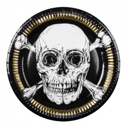 Assiettes Jetables Pirate Tête de Mort