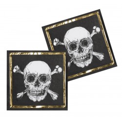 Serviettes en Papier Pirate Tête de Mort