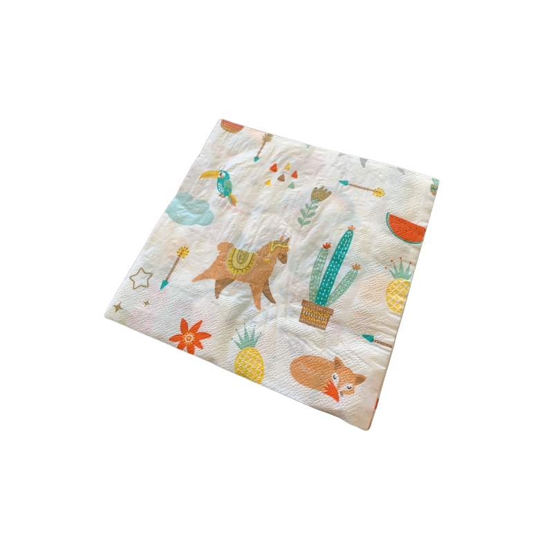 Serviettes en Papier Anniversaire Lama