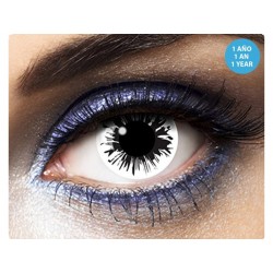 Lentilles Fantaisies Oeil Blanc Splash Black - 1 An
