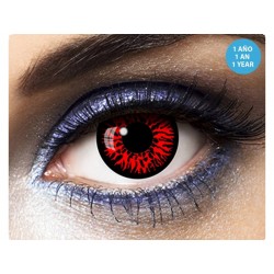 Lentilles Fantaisies Oeil Vampire Noir et Rouge - 1 An