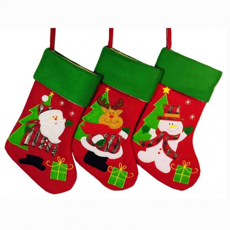 4 Pièces Chaussette de Noël Peluche, Chaussettes de Noel a