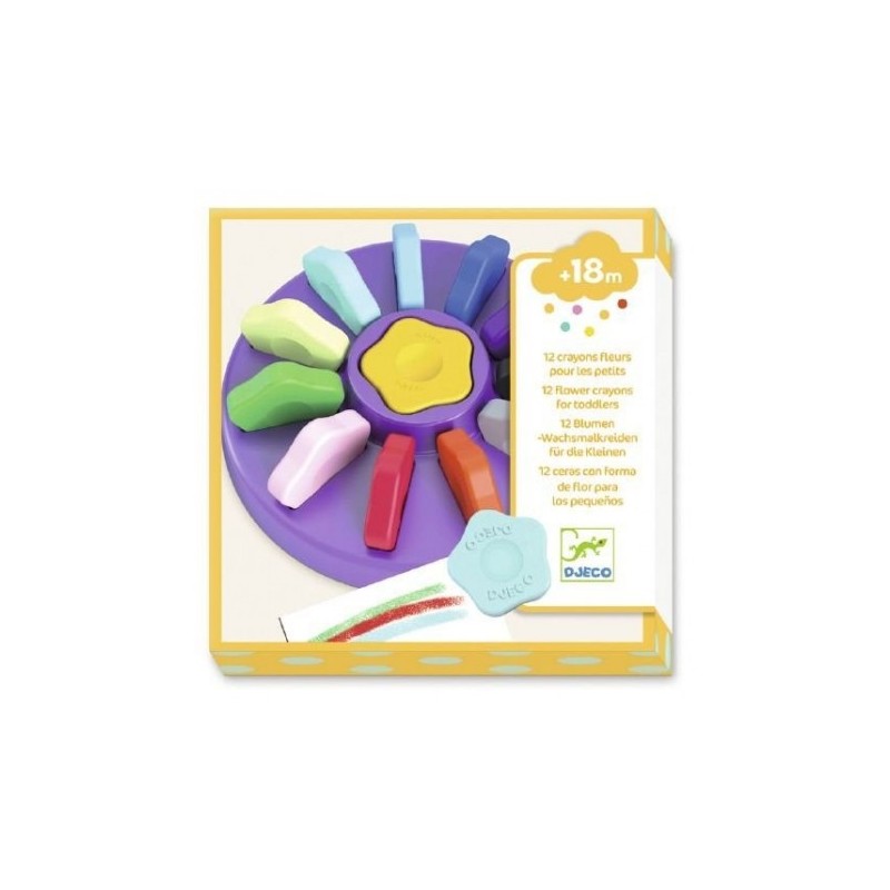 Crayons Fleurs Pour Les Petits 12 Pièces - Djeco DJ09005